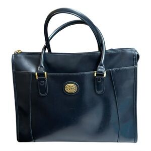 Vintage Austin Designs Portofino Collection Navy Blue Leather Handbag